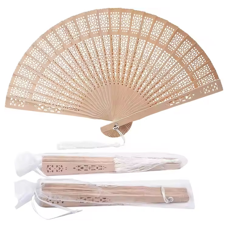 Бамбуков винтидж подарък за рожден ден Сгъваем дървен вентилатор