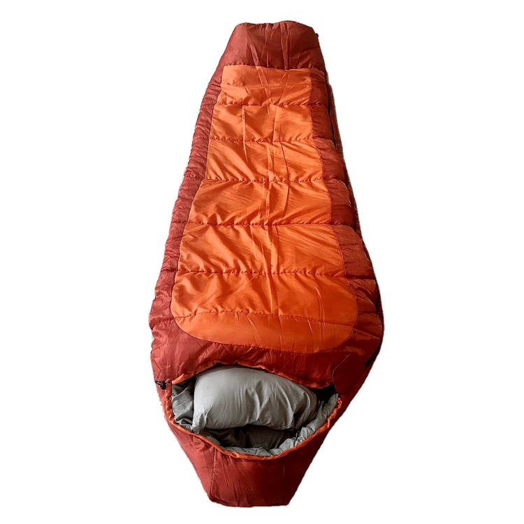 Гореща разпродажба спален чувал за мумия за възрастни с възглавница за туризъм