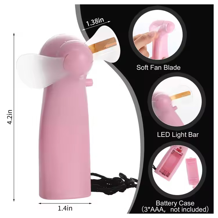 Нов мини преносим удобен вентилатор за батерии с персонализирани съобщения